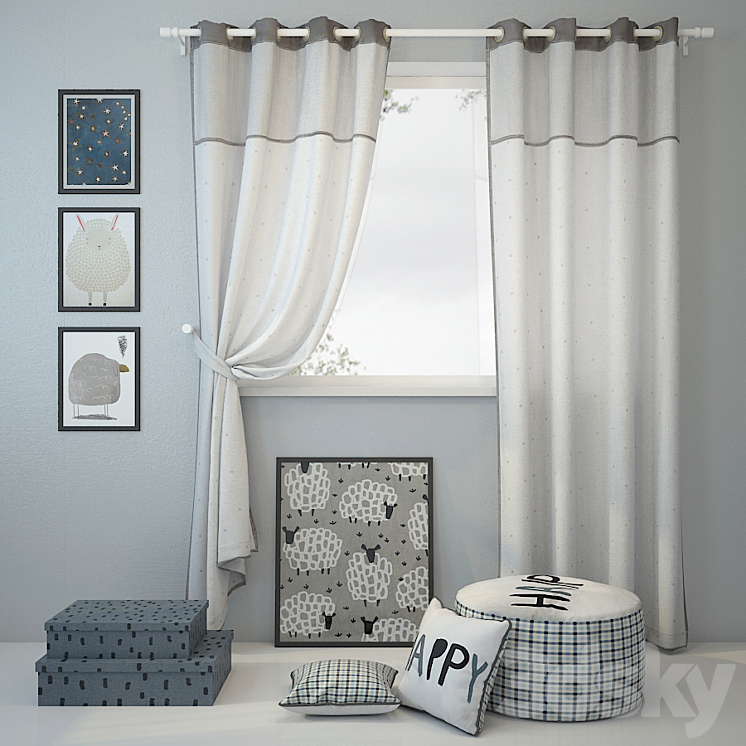 Curtain and decor 11 3DS Max - thumbnail 1