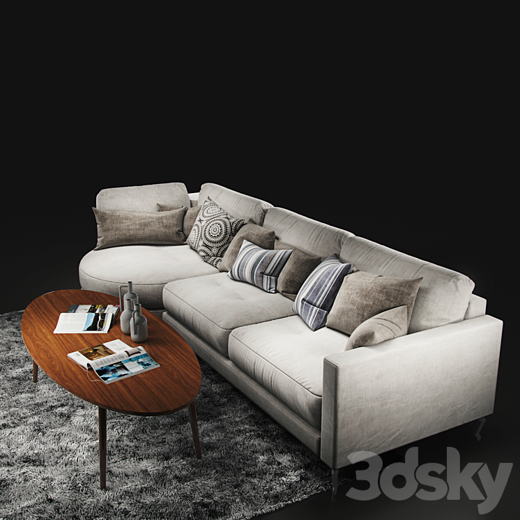 Sofa Fama Opera White 3D Model
