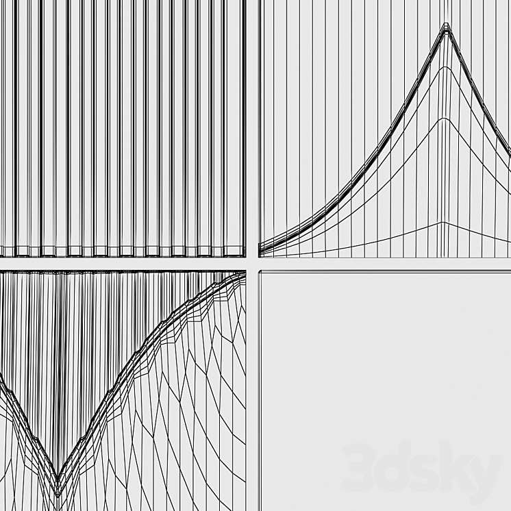 Tile Modern Ribbed by Ann Sacks - 3D panel - 3D model