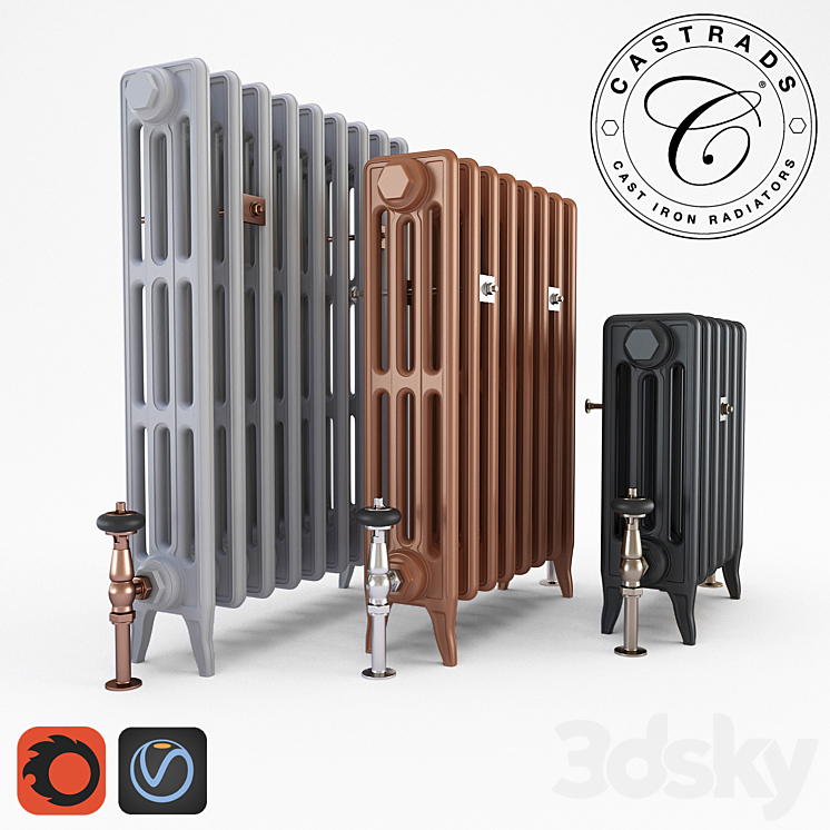 Castrads Cast Iron Radiators 3D Model