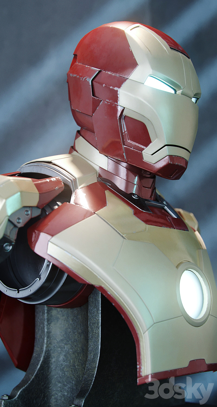 Iron Man mark 42 bust 3DS Max - thumbnail 2