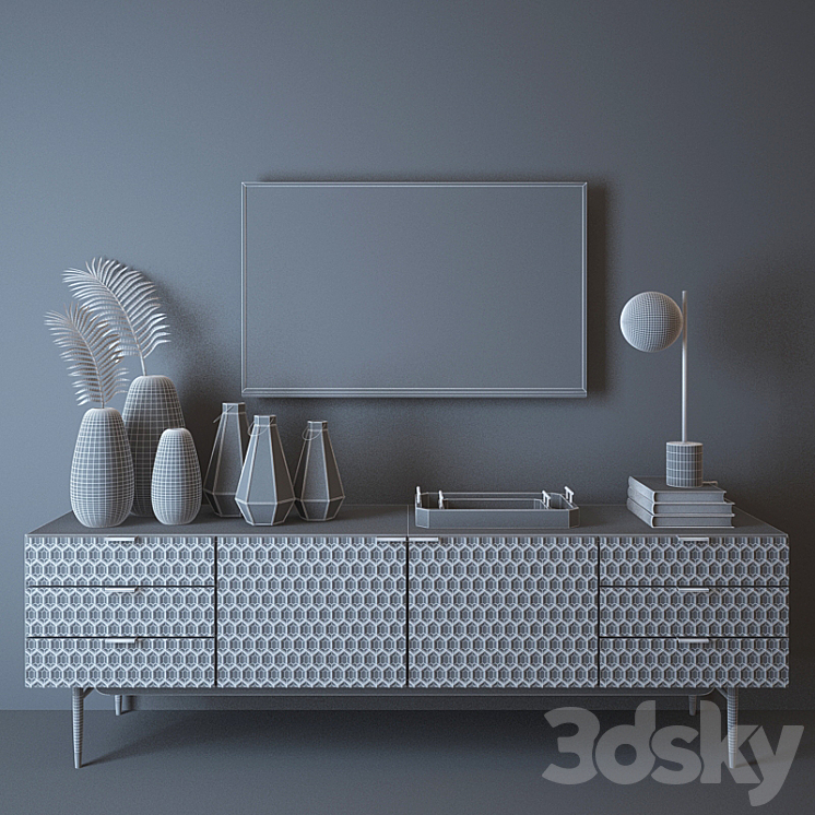 West elm Audrey Media Console 3D Model