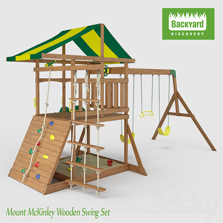 Mount McKinley Wooden Swing Set 3DS Max - thumbnail 1