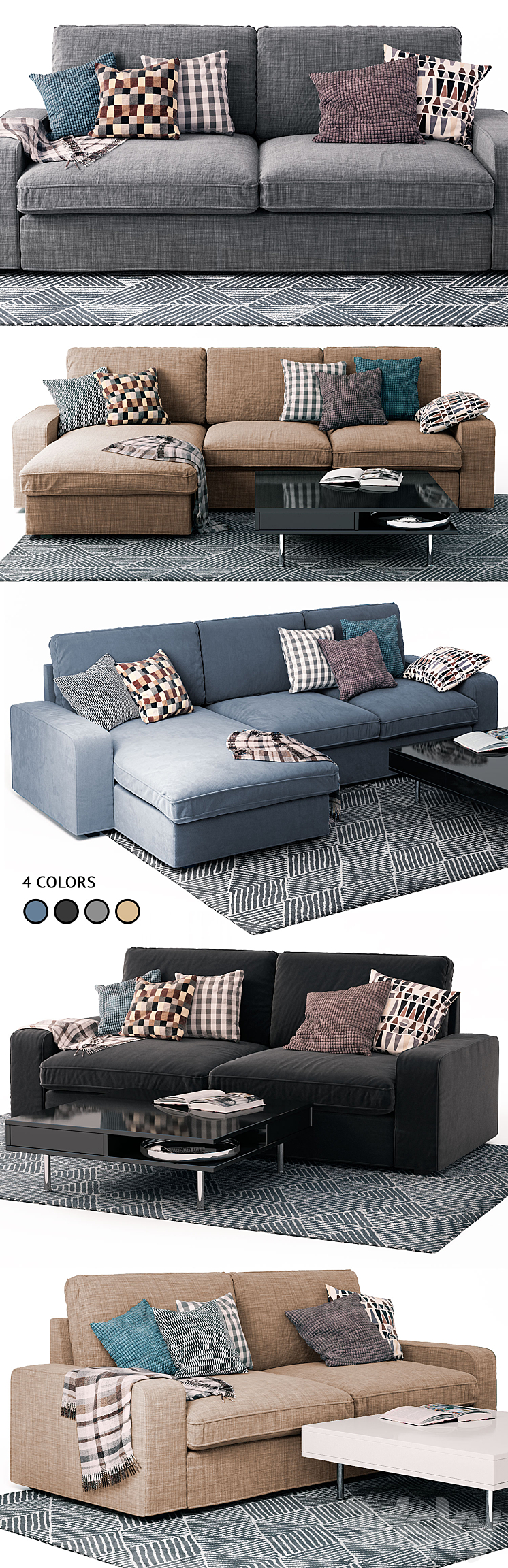 Sofas Kivik Ikea / Ikea 3D Model