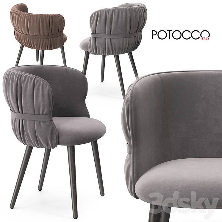 Potocco Coulisse armchair 3DS Max - thumbnail 1