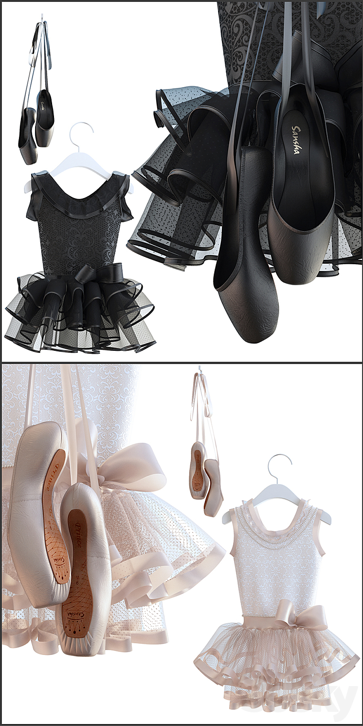 Pointe shoes with dress 3DS Max - thumbnail 2