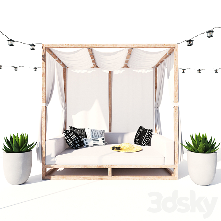 AVIARA CANOPY DAYBED 3DS Max - thumbnail 1
