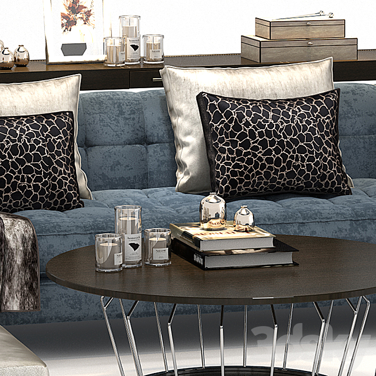 The Sofa & Chair Company_Duchamp corner sofa_Plaza table_Concave Brass 3DS Max - thumbnail 2