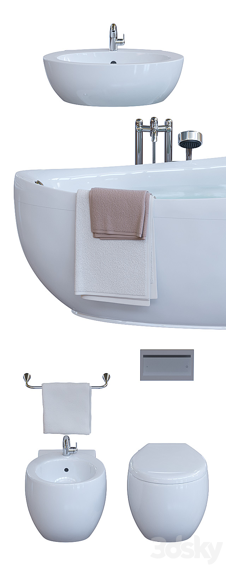 Set of plumbing Villeroy & Boch Aveo 3D Model