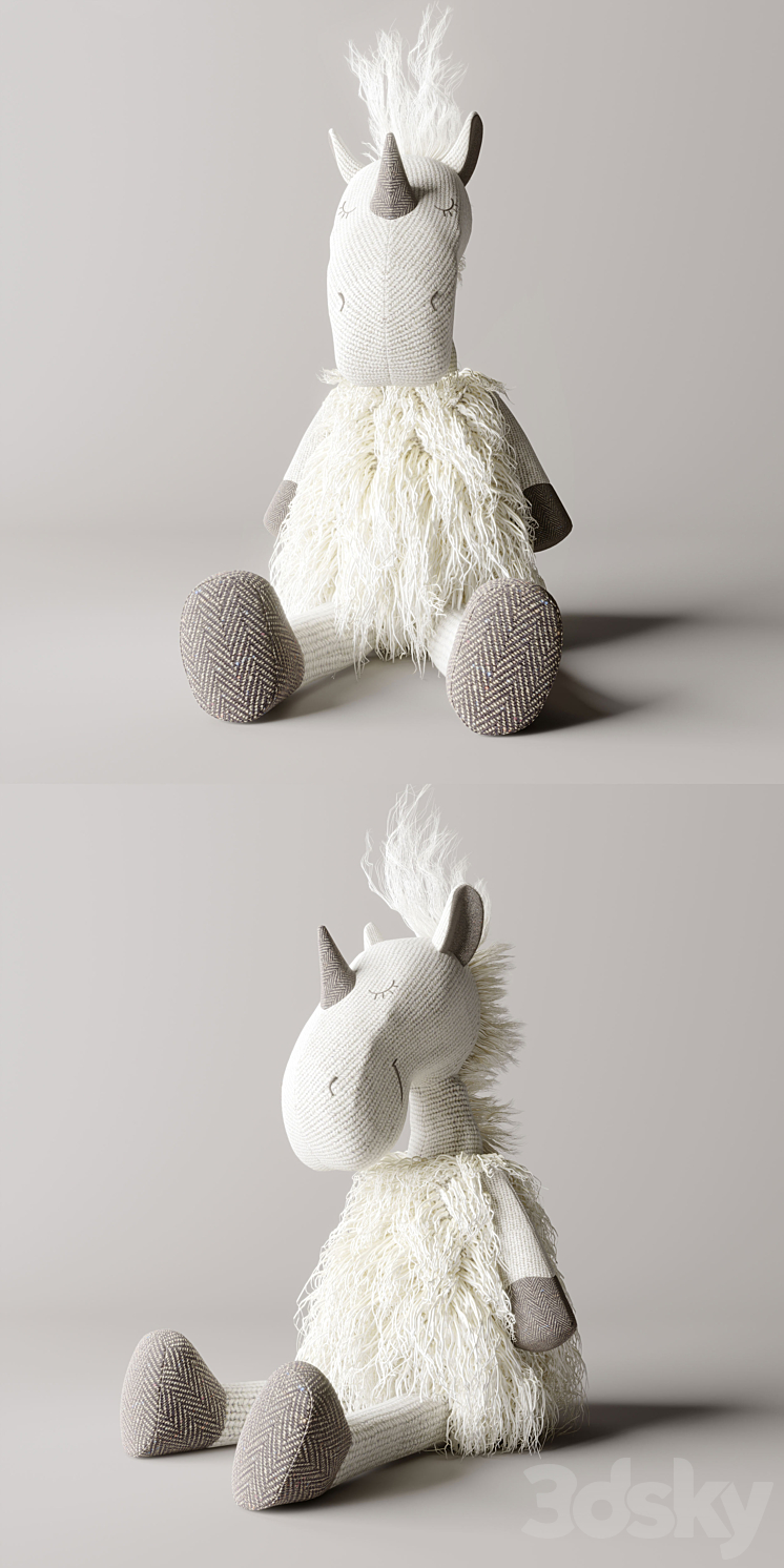 WOOLY plush unicorn 3D Model