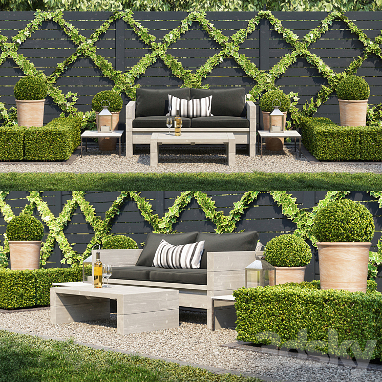 Garden seating area 3DS Max - thumbnail 1
