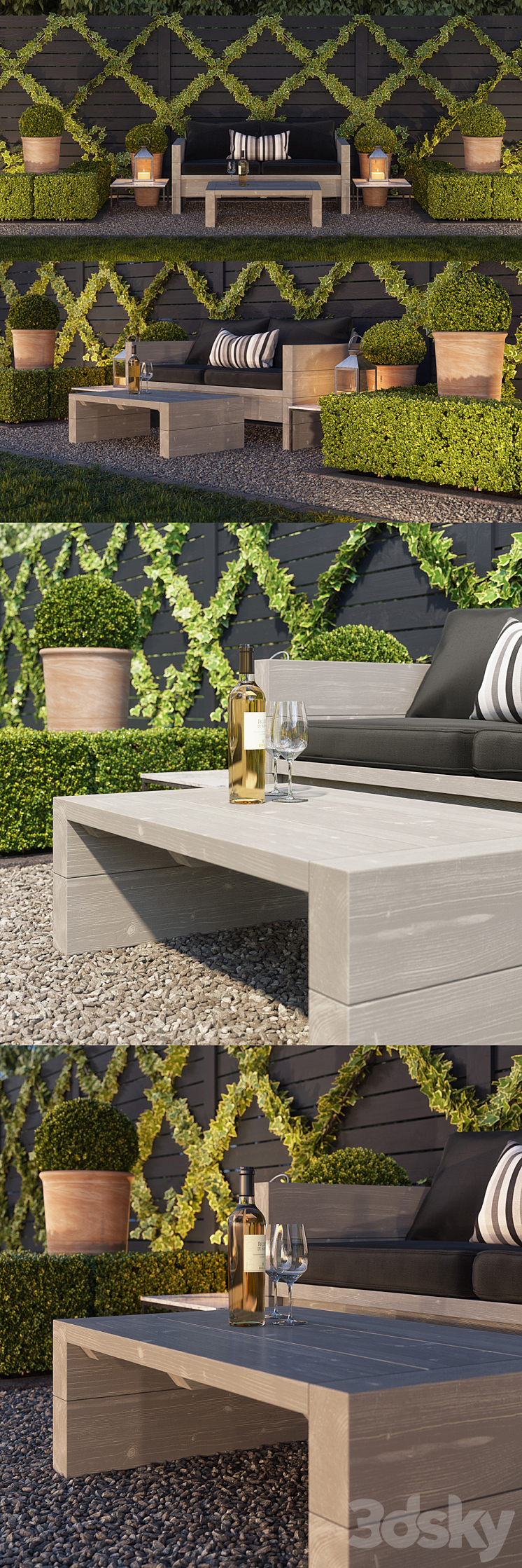 Garden seating area 3DS Max - thumbnail 2