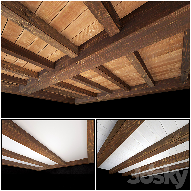 Wooden ceiling 3 3DS Max - thumbnail 1