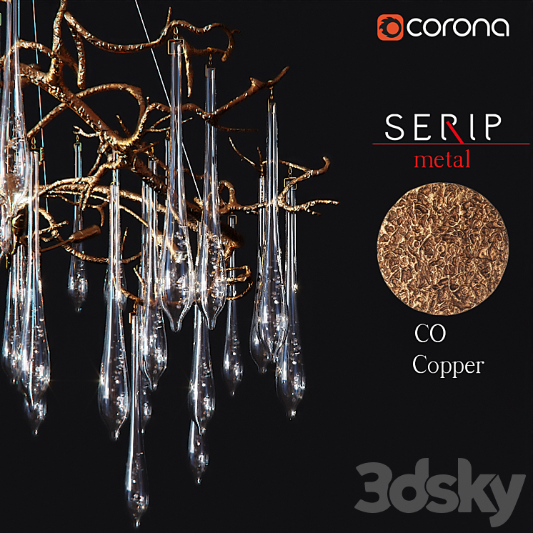 SERIP AQUA CT3258 / 8 CHANDELIER 3D Model