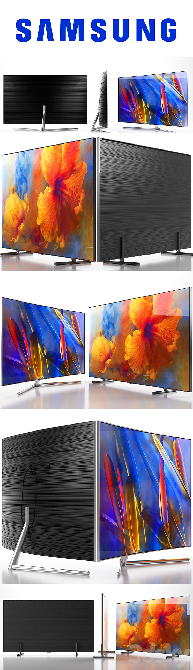 Samsung SMART QLED TV 3D Model