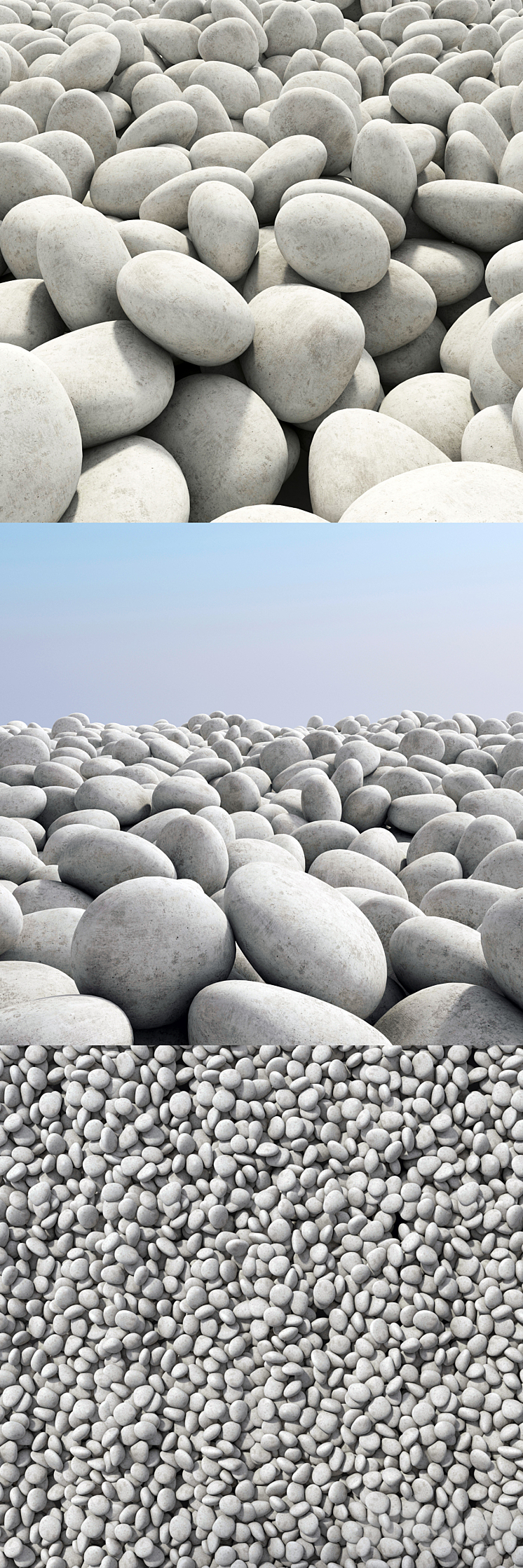 Pebble wite road 2 / Road from white pebbles 2 3D Model