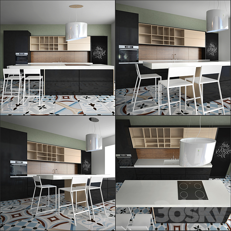 Kitchen Furniture XVI 3DS Max - thumbnail 2