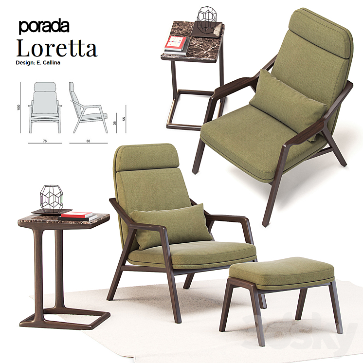 Laurette's chair \\ Porada Loretta 3DS Max - thumbnail 1