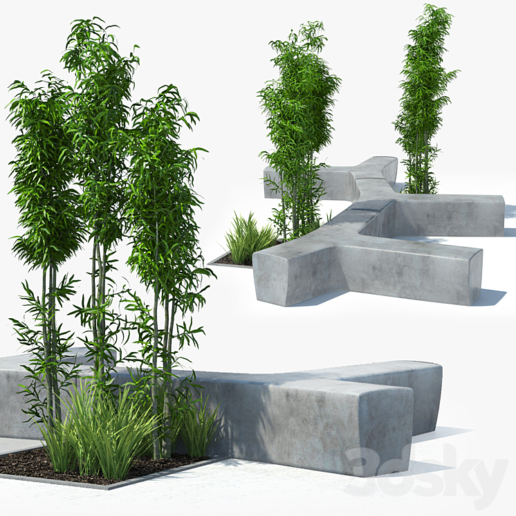 Flowerbed 3DS Max - thumbnail 1