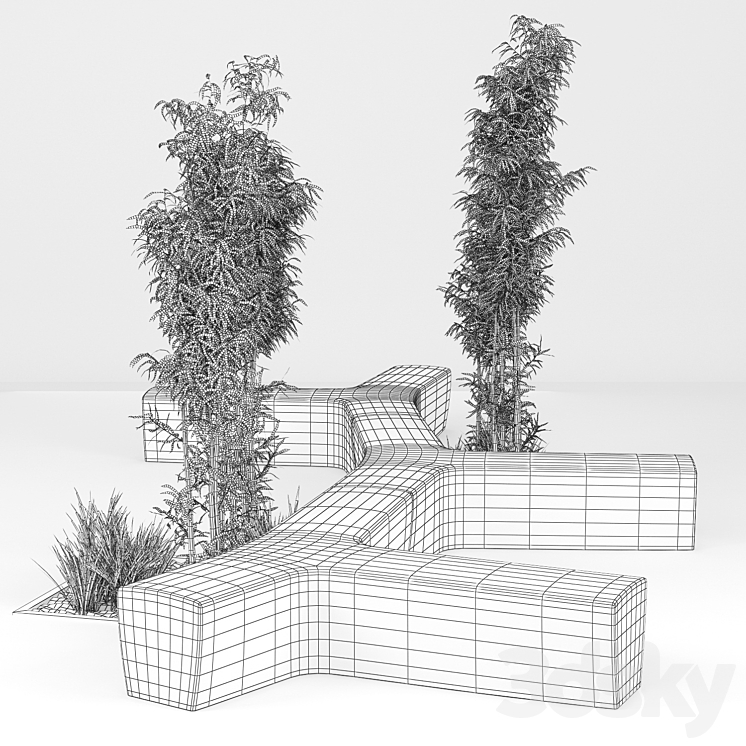 Flowerbed 3DS Max - thumbnail 2
