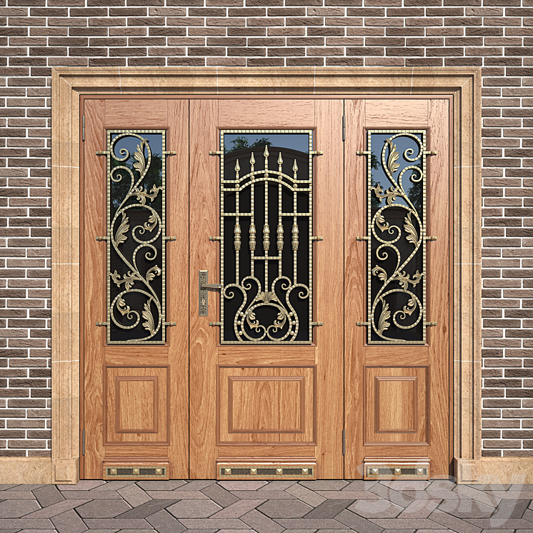 Entrance classic door 3DS Max - thumbnail 2