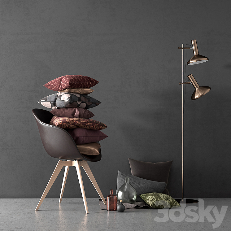 BoConcept Set: Adelaide Chair & Duo Stehlampe 3DS Max - thumbnail 1