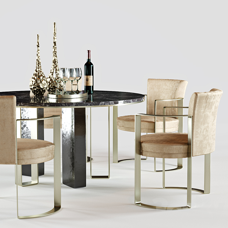 Fendi Casa Dinning Set 3D Model