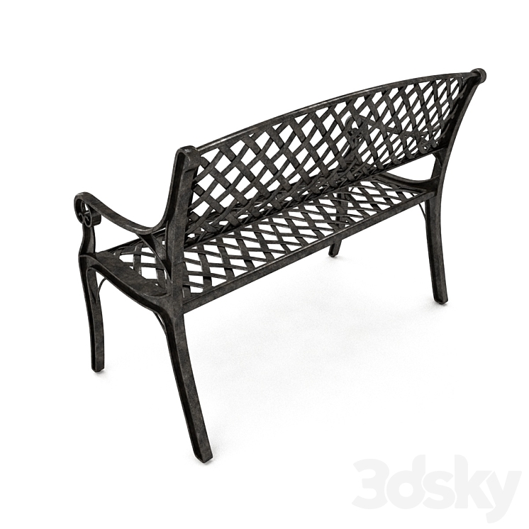 Cozumel Copper Cast Aluminum Bench by Christopher Knight Home 3D Model