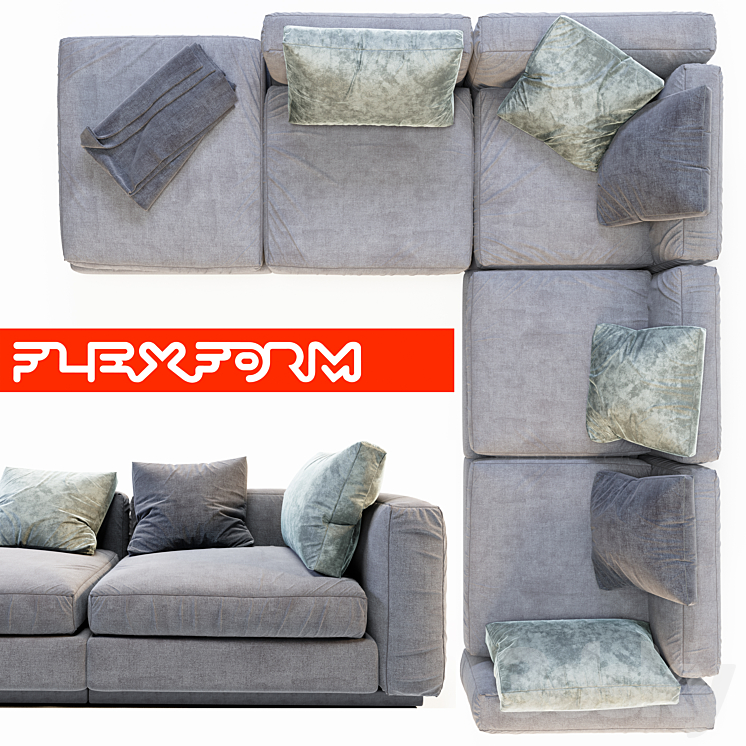 Sofa flexform 3DS Max - thumbnail 2