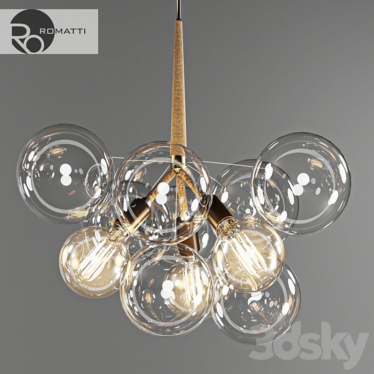 Pendant lamp Romatti Bubble glass chandelier by PELLE 3DS Max - thumbnail 1