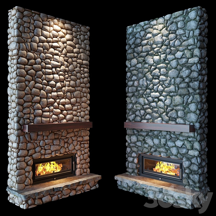 Fireplace (stone) 3DS Max - thumbnail 1