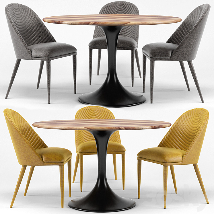 Amarelo Chair Thor Dining Table 3DS Max - thumbnail 1