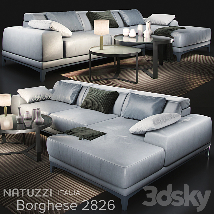 Sofa natuzzi borghese 2826 3DS Max - thumbnail 1