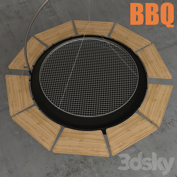 Round barbecue 3D Model