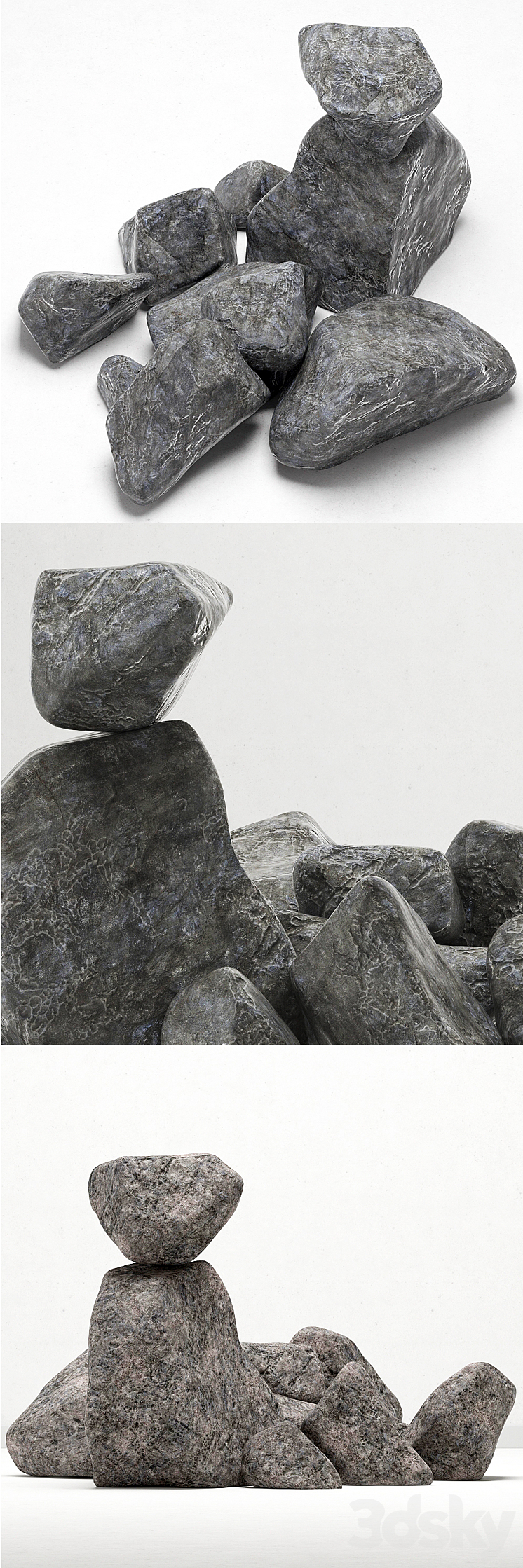 Collection rock stone \/ Collection of rock stones 3DS Max - thumbnail 2