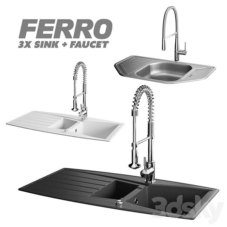 Ferro kitchen sinks 3DS Max - thumbnail 1