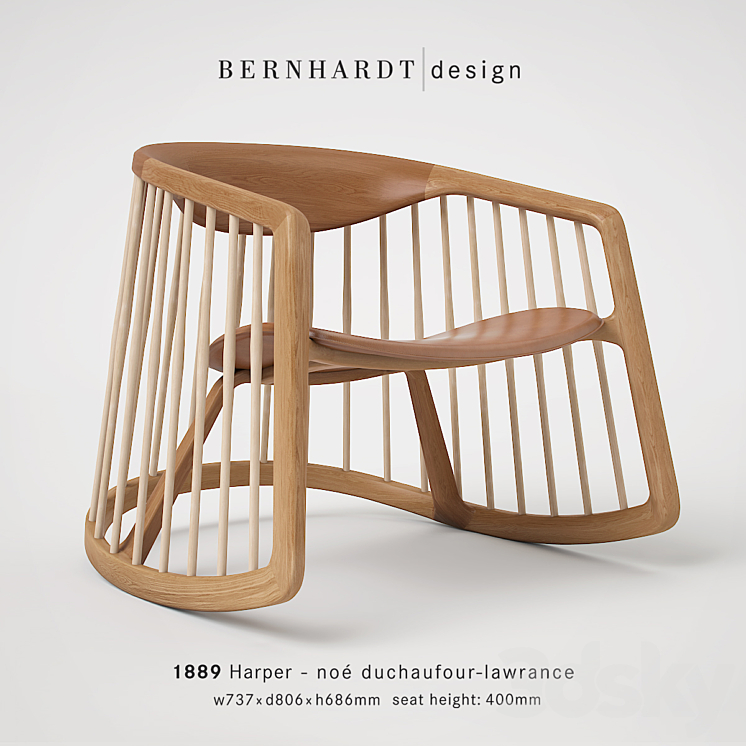 Bernhardt Design Harper Rocking Chair 3DS Max - thumbnail 1