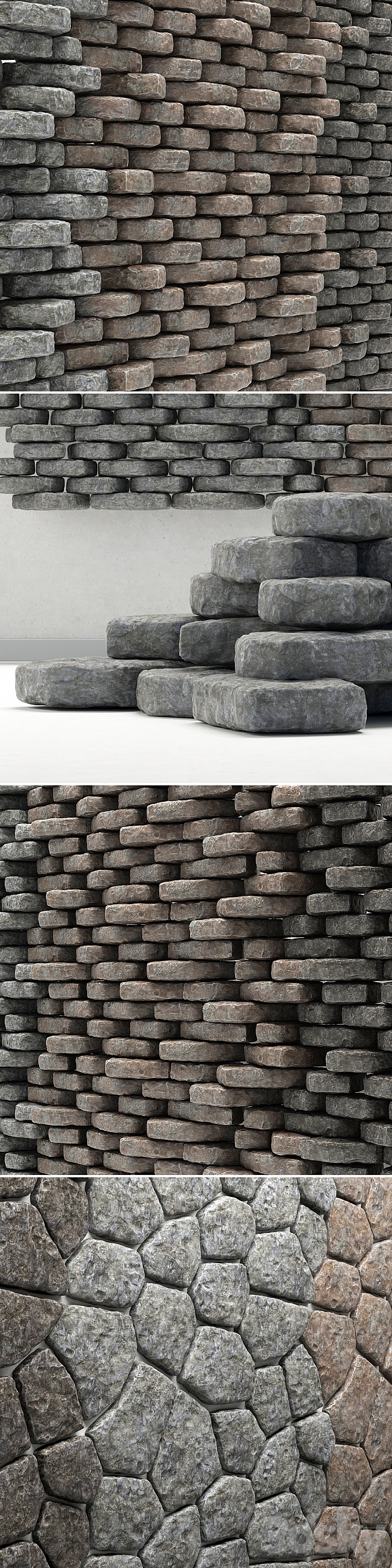Rock stone collection decorative \/ A collection of rock for decoration 3DS Max - thumbnail 2