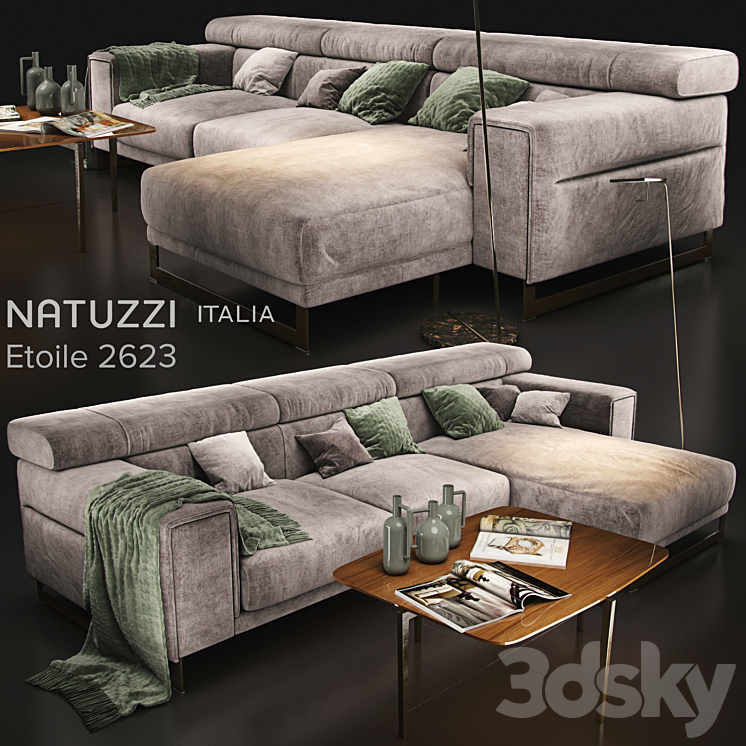 Sofa natuzzi Etoile 2623 3DS Max - thumbnail 1