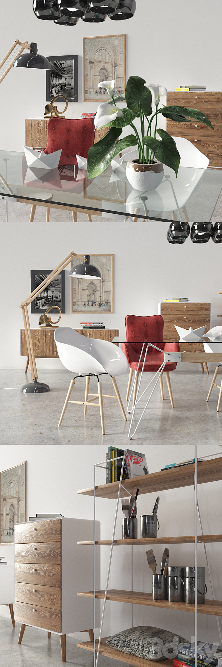 Set of furniture Kare design 3D Model
