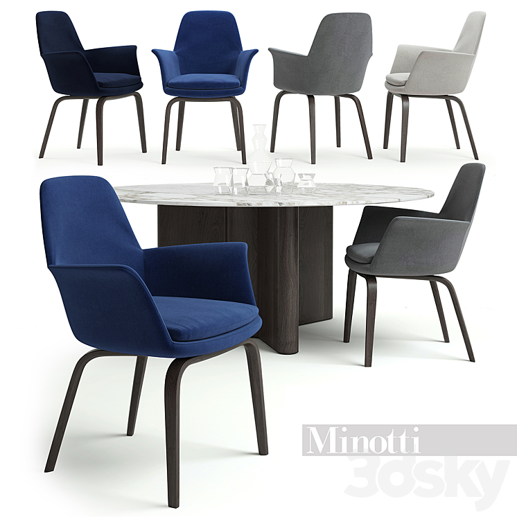 MINOTTI \/ York and Lou round 3DS Max - thumbnail 1