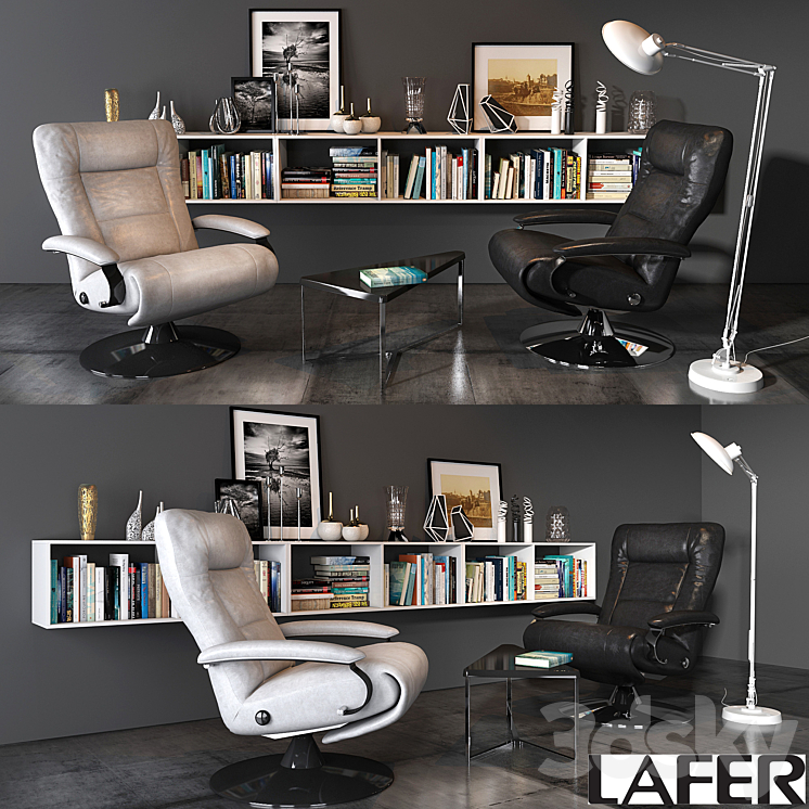 Lafer thor reclining chair set 3DS Max - thumbnail 1