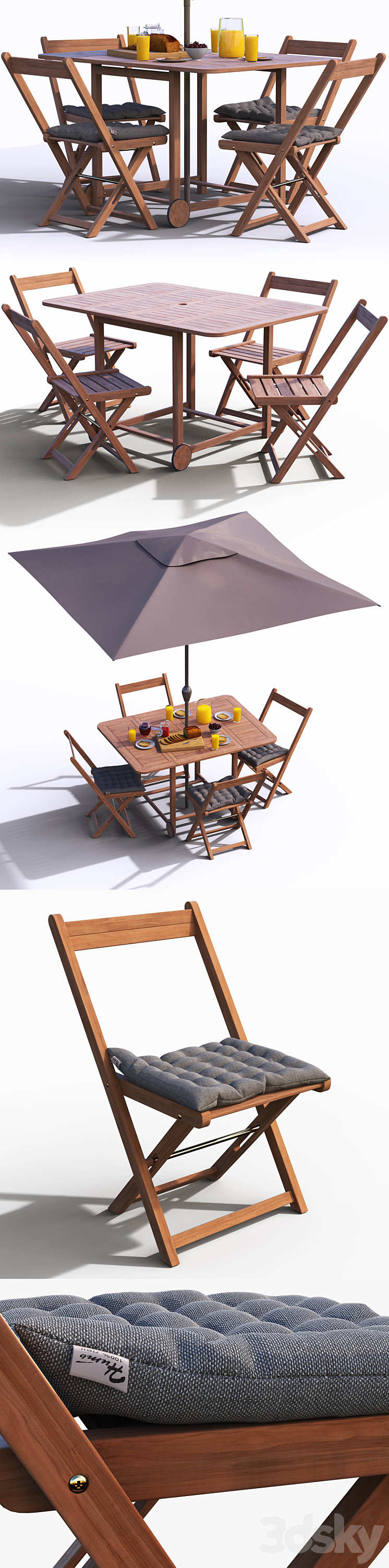 Set of garden furniture 3DS Max - thumbnail 2