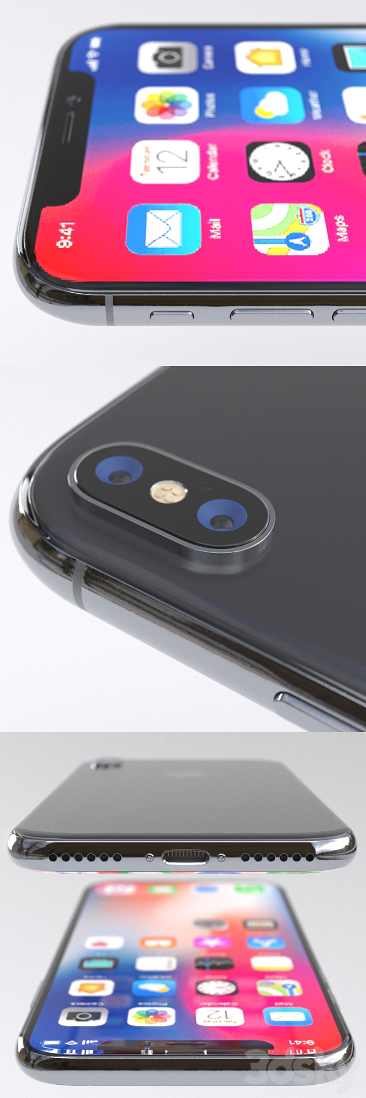 Apple iPhone X (vray GGX) 3D Model