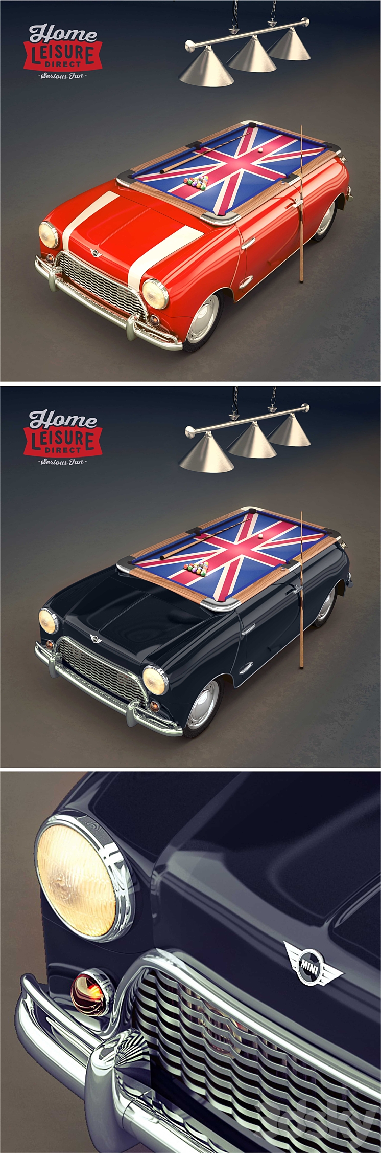 Mini-Cooper1965_pool_table 3D Model Free