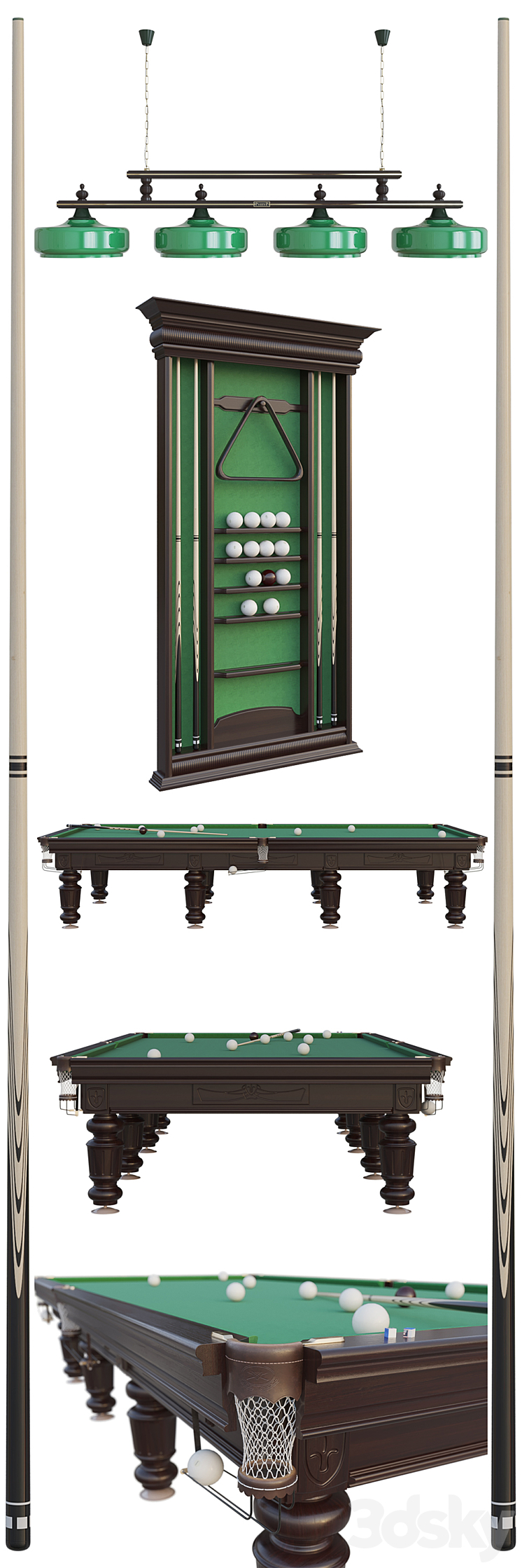 “Billiard table “”Chevalier””” 3DS Max Model - thumbnail 2