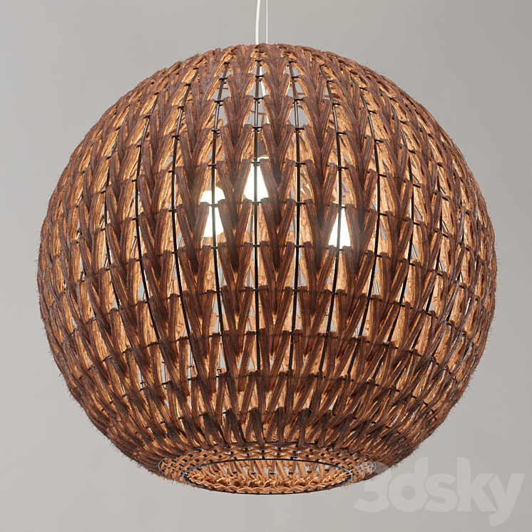 Spherical wicker chandelier (Odeon Light Keni)