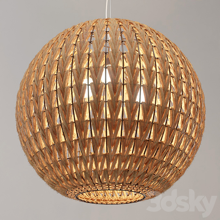 Spherical wicker chandelier (Odeon Light Keni) 3D Model