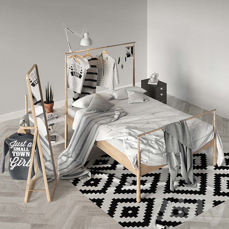 Bedroom set Ikea 3D Model