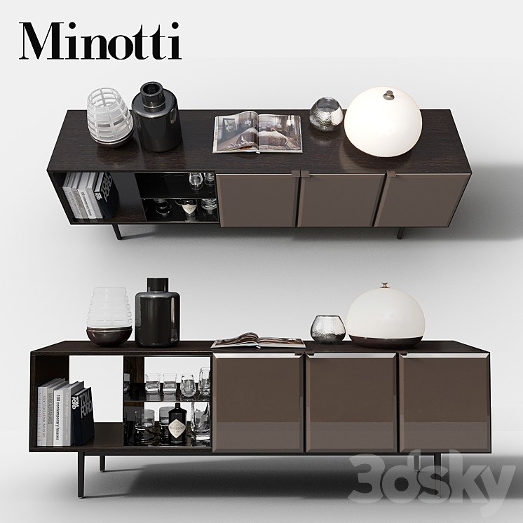 Sideboard Morrison by Minotti 3DS Max - thumbnail 1